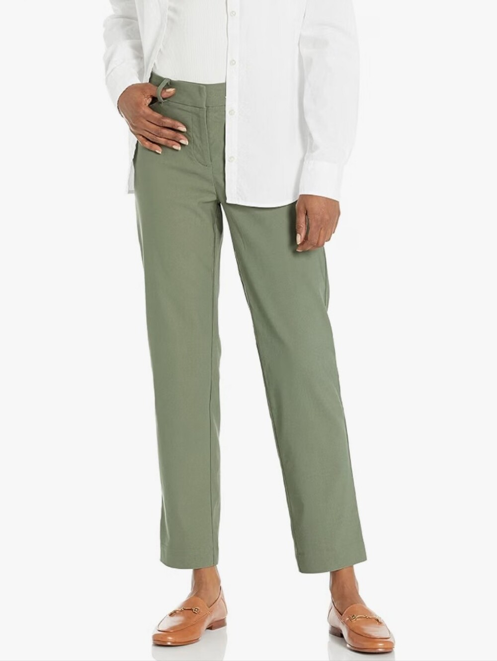 Nanette Lepore Olive Green Straight-Leg Jeans